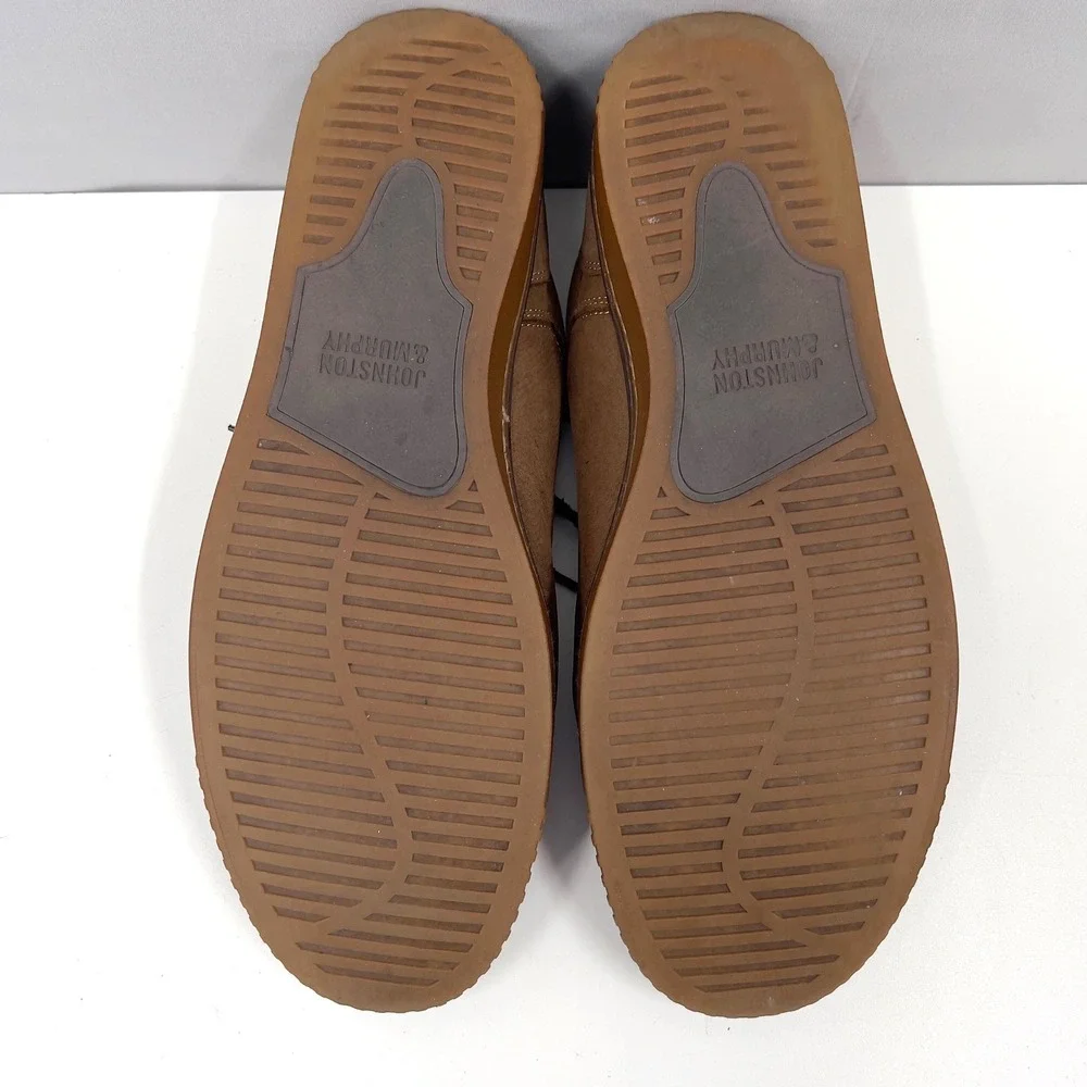 Johnston & Murphy Mens McGuffey Leather Sneakers Brown Plain Toe Nubuck 13M